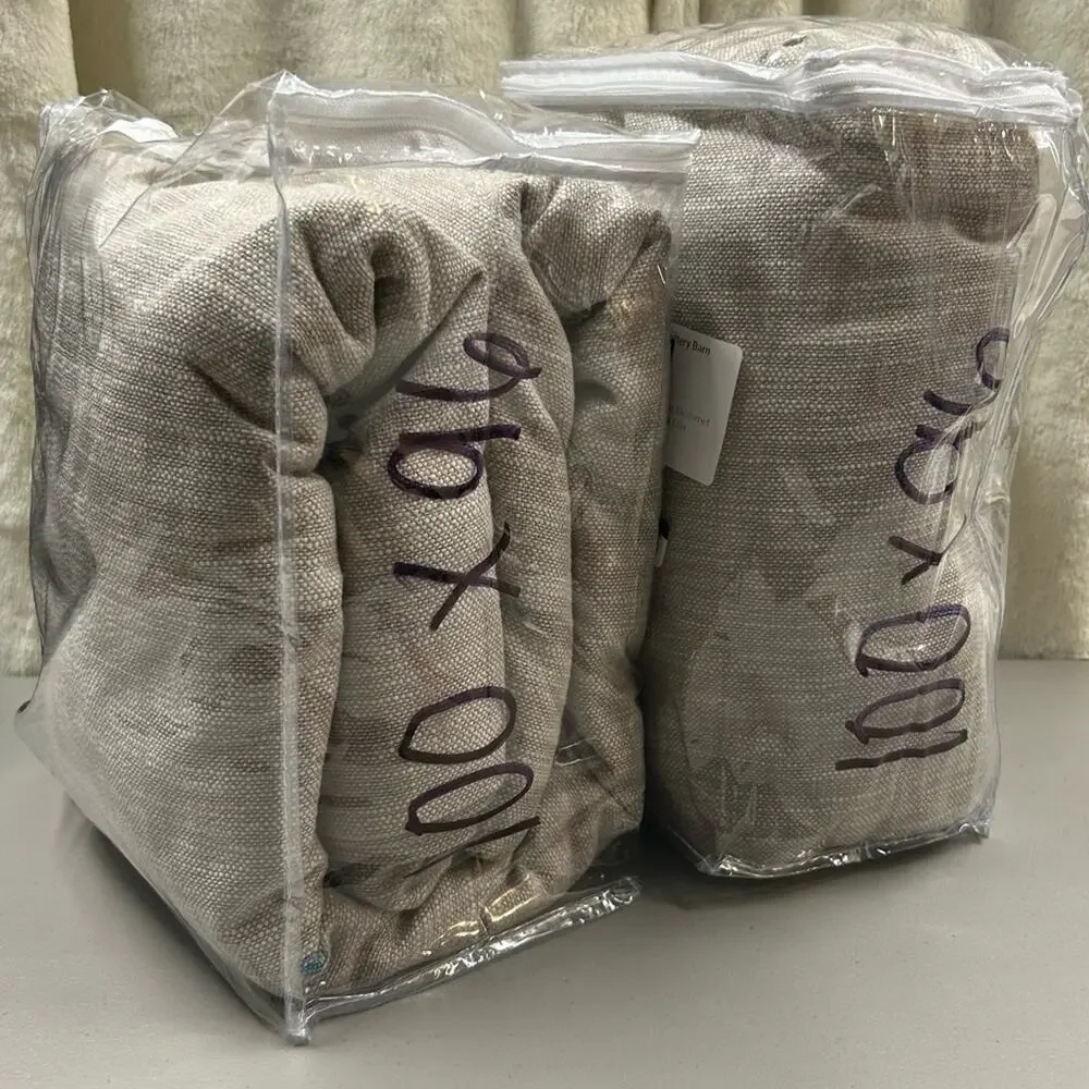 2 Seaton Textured Cotton Antique Bronze Grommet Curtains Panels 100